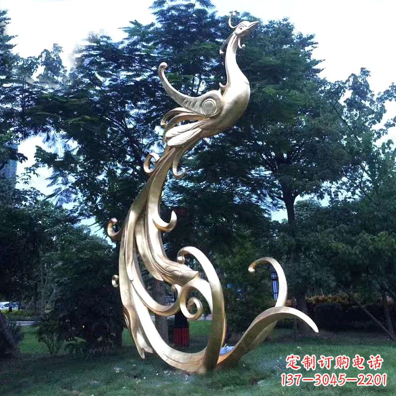 安阳精美镜面不锈钢凤凰雕塑