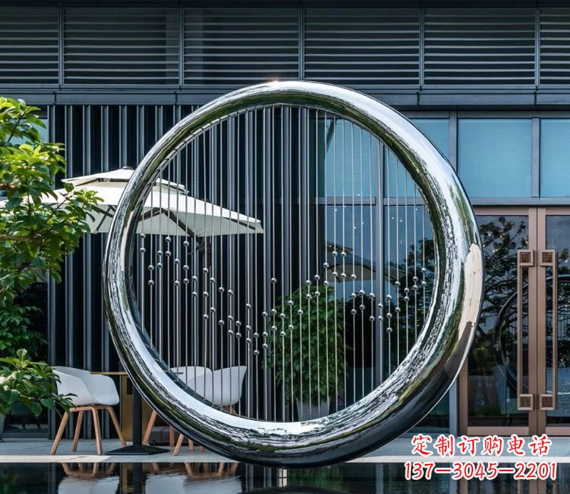 安阳精美的镜面不锈钢圆环雕塑