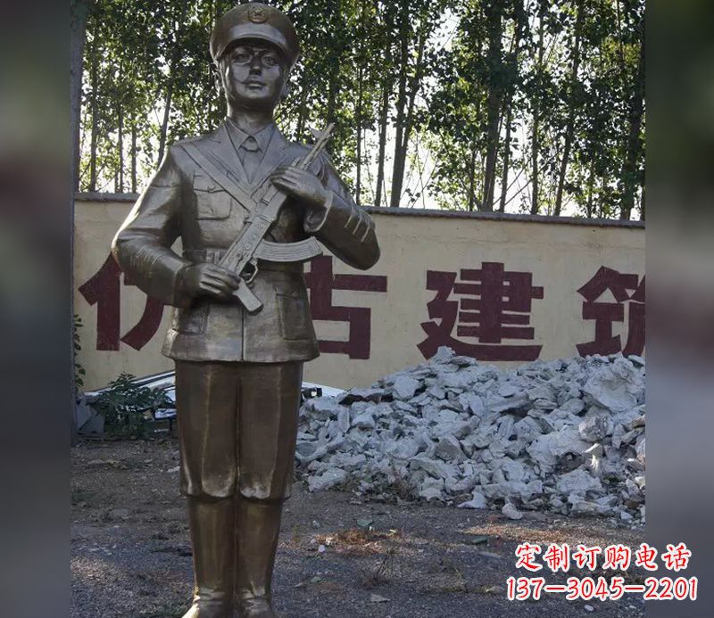 安阳精美纪念,战士铜雕——中领雕塑