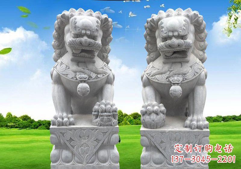 安阳风采傲人的狮子石雕