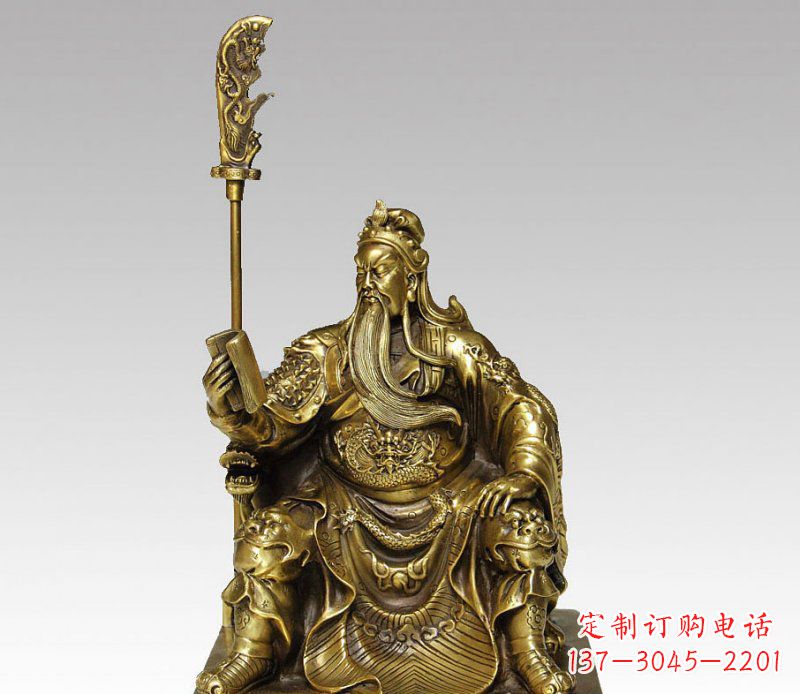 安阳中领雕塑:精美关公铜雕艺术品
