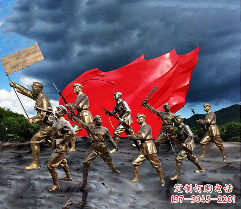 安阳纪念伟大革命先烈的红军雕塑