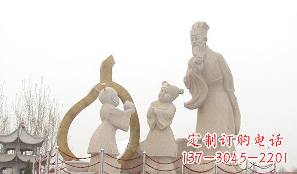 安阳全新手工制作的孔融让梨石雕