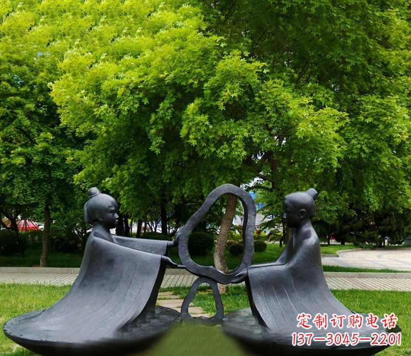 安阳象征着智慧与信仰的孔融铜雕