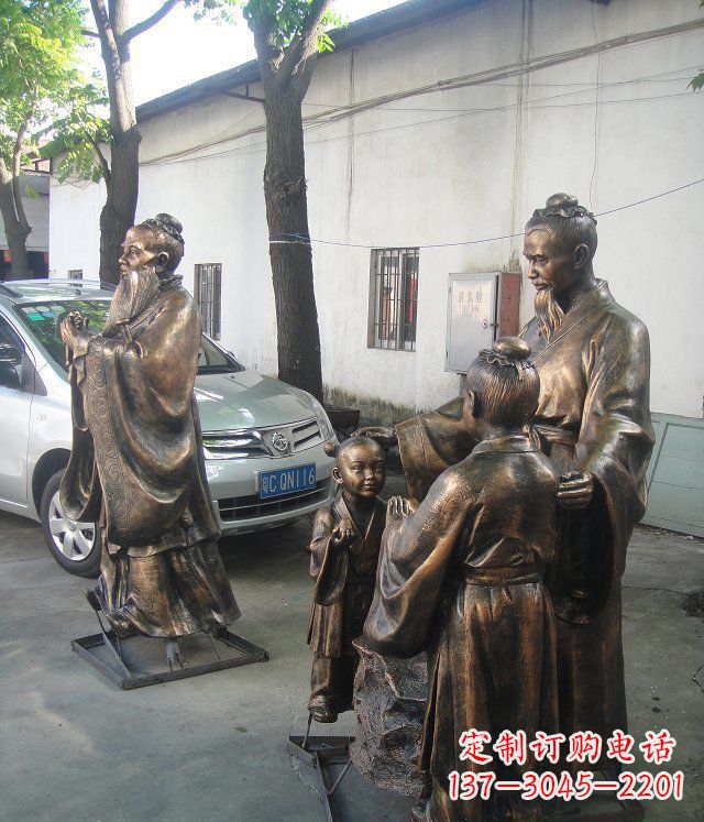 安阳孔融让梨雕塑,创造出完美的校园景观