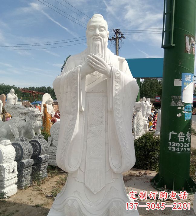 安阳中领雕塑|传承历史文化,精致孔子不锈钢雕塑