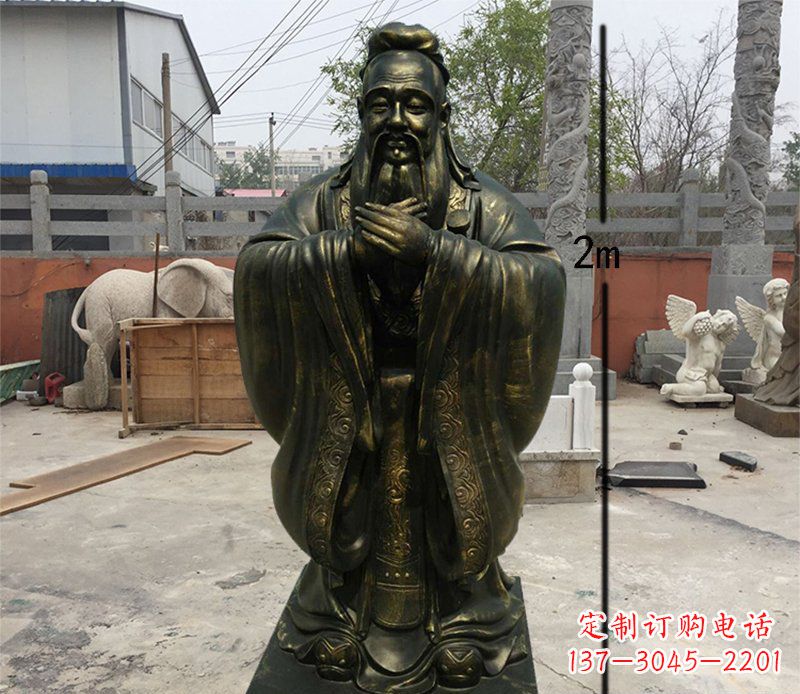 安阳荣誉传承，孔子铜雕精美艺术品
