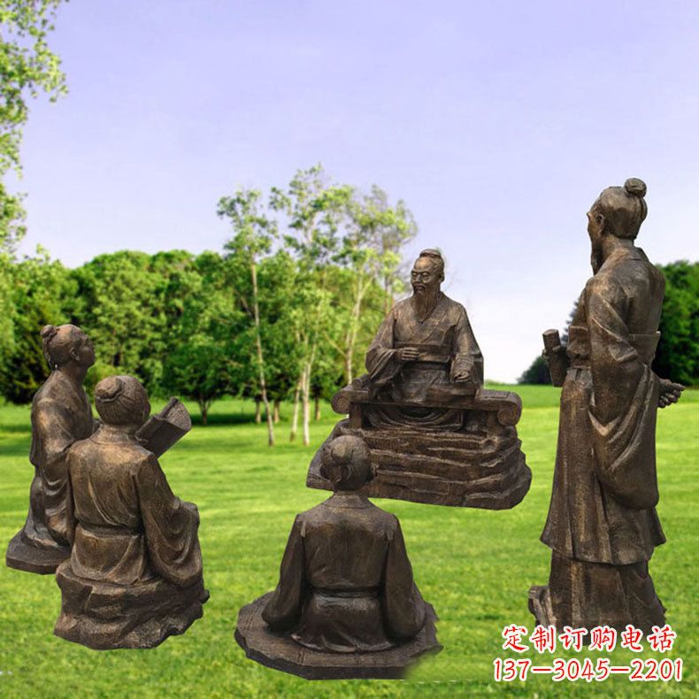 安阳孔子玻璃钢仿铜人物雕塑