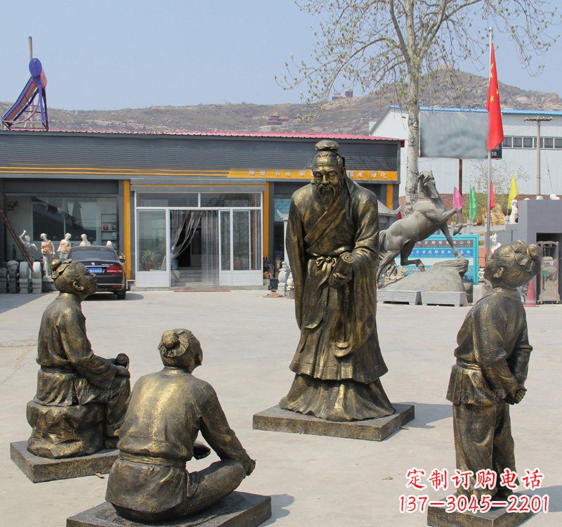 安阳经典孔子雕塑，悠久文化传承
