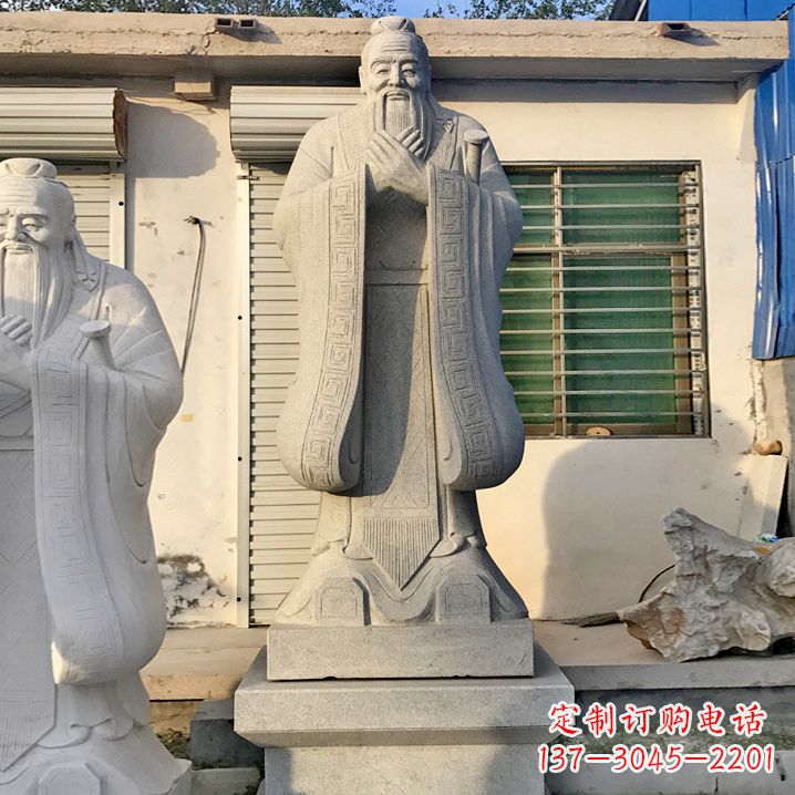 安阳用砂岩浮雕铸造大师级精美孔子雕塑