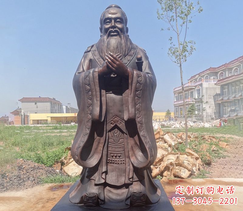 安阳拥有历史传承的孔子铜雕