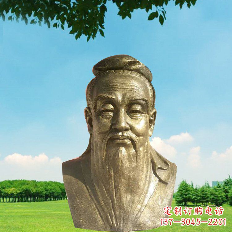 安阳孔子头像铜雕，欣赏中国文化传统精髓