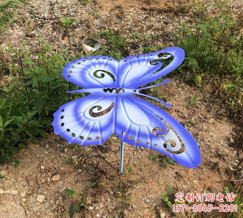 安阳蓝紫色不锈钢蝴蝶雕塑