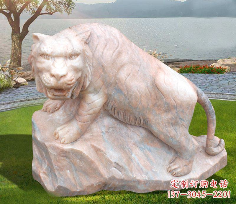 安阳金灿灿的老虎石雕公园动物摆件
