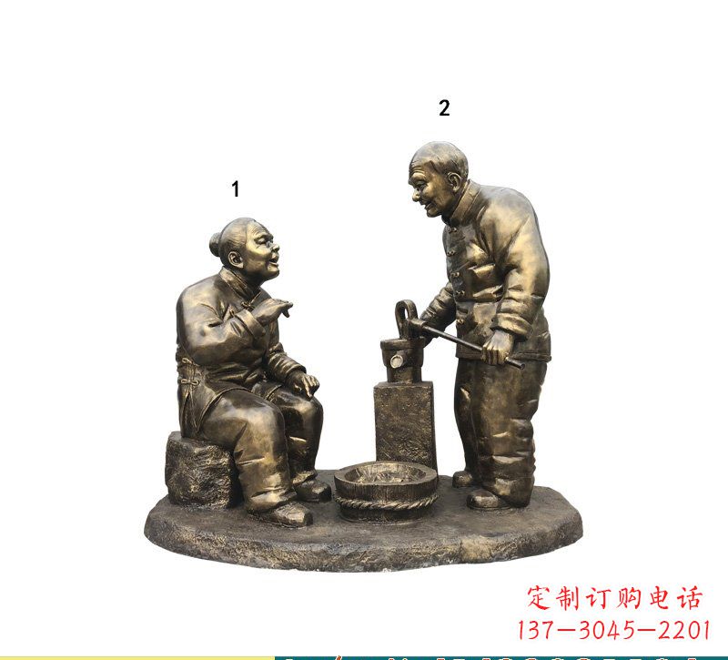 安阳质朴传神的老人铜雕