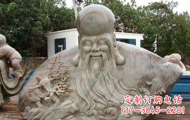安阳大型寿星胸像石雕,体现特定文化精神