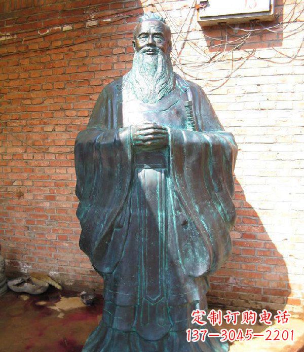 安阳老子校园历史名人铜雕,给您的经典力量