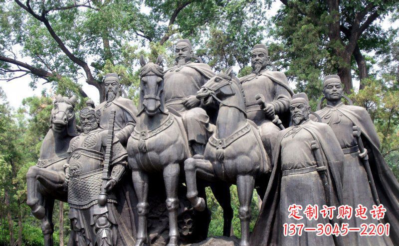 安阳李世民领兵名人铜雕,永久流传霸业辉煌