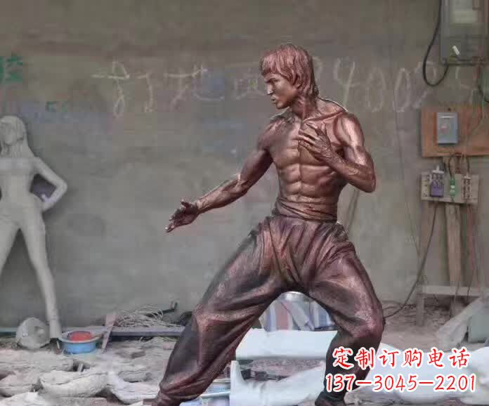 安阳李小龙铜雕,精美尽显传奇风采