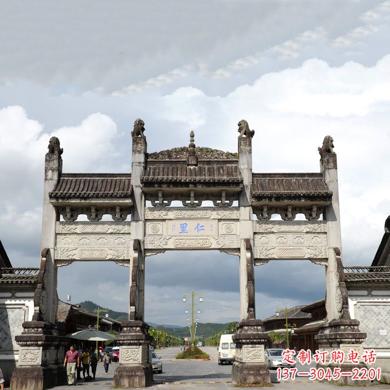 安阳精致古典风格的牌楼雕塑