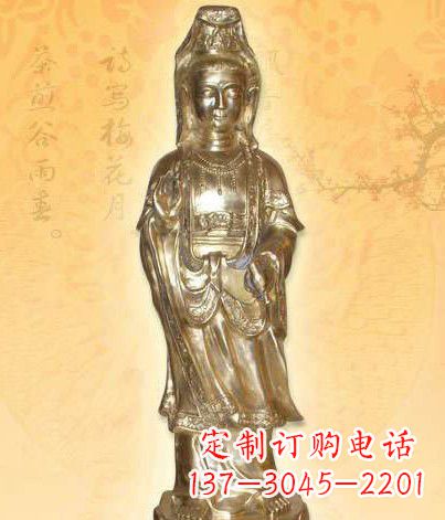 安阳鎏金观世音菩萨雕塑,让你神马都不愁