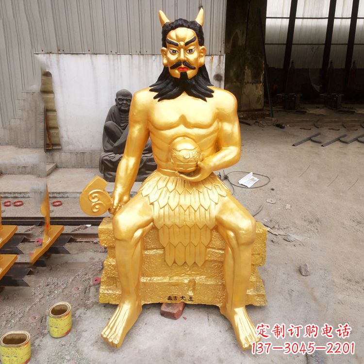 安阳神话雕塑——鎏金神农氏炎帝神像