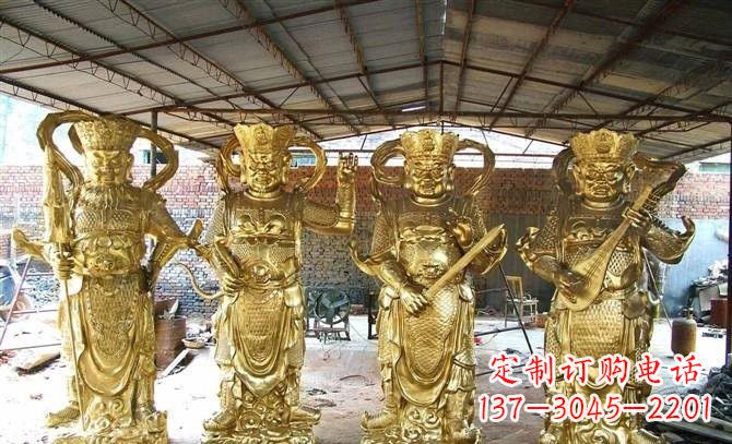 安阳鎏金四大天王铜雕,永久纪念传承你我爱