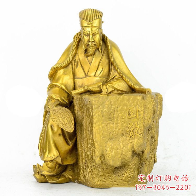 安阳精致细腻的诸葛亮鎏金雕塑