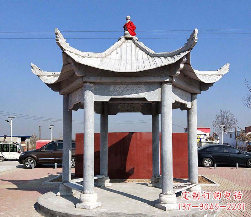 安阳六角仿古凉亭雕塑,古朴迷人
