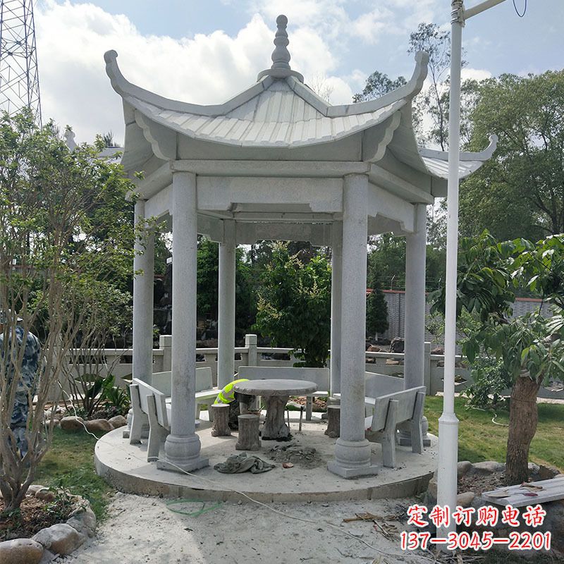 安阳六角大理石凉亭雕塑中领雕塑是一家专业的雕…