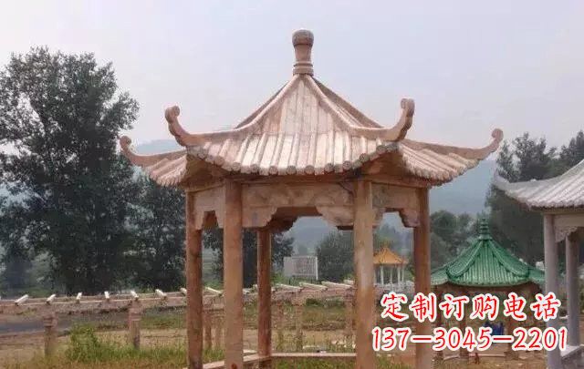 安阳营造古朴悠然的凉亭石雕