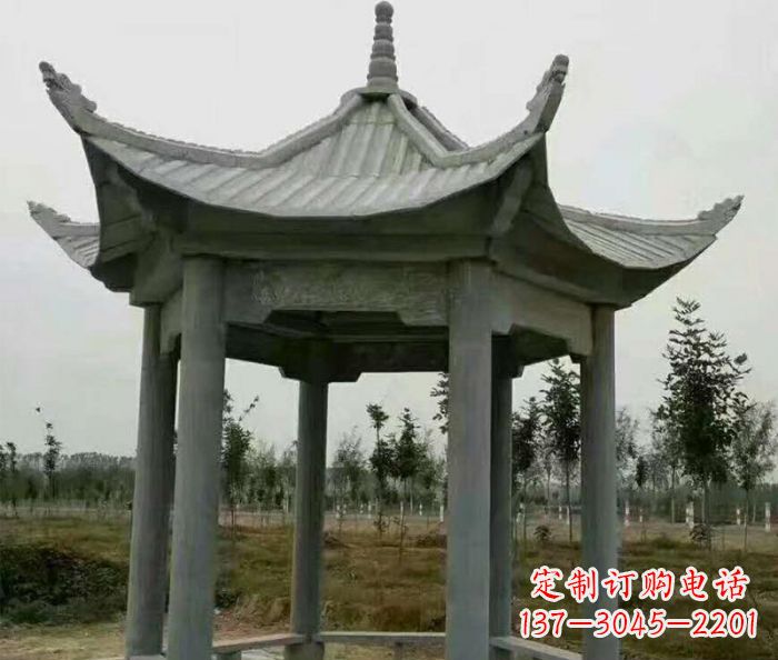 安阳精美六角石凉亭雕塑