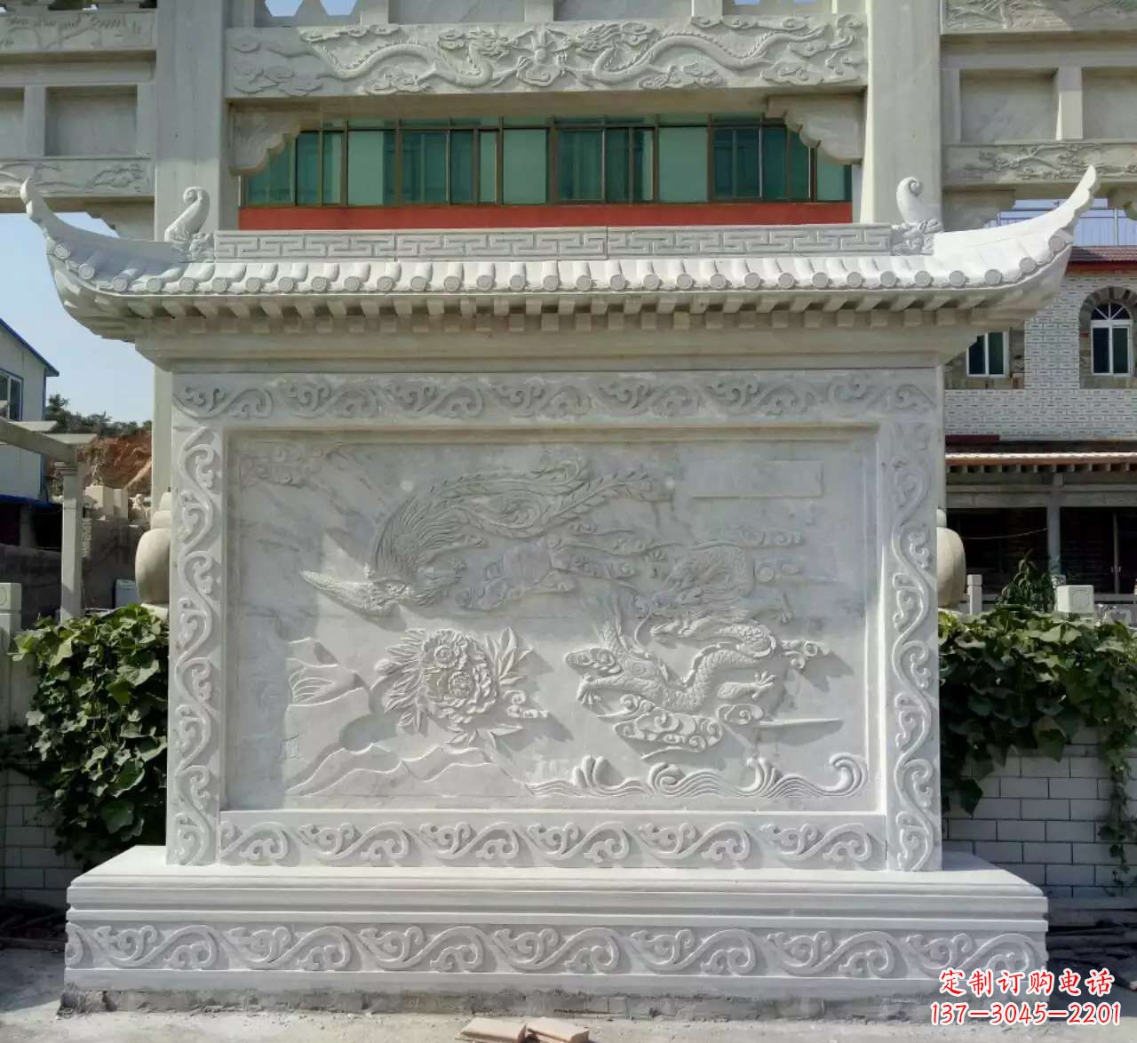 安阳墙面影壁石雕,让龙凤陪您共度美好!