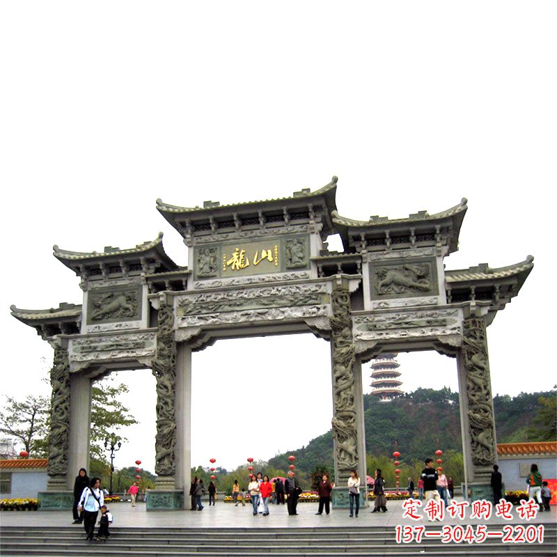 安阳龙山景区大型石头雕塑牌楼，定制之选