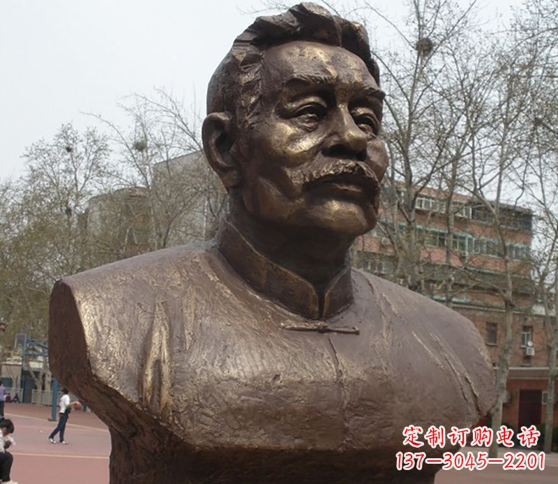 安阳鲁迅胸像名人铜雕是中领雕塑公司定制的一款…