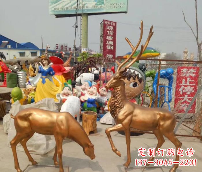 安阳优雅经典，中领雕塑鹿铜雕塑