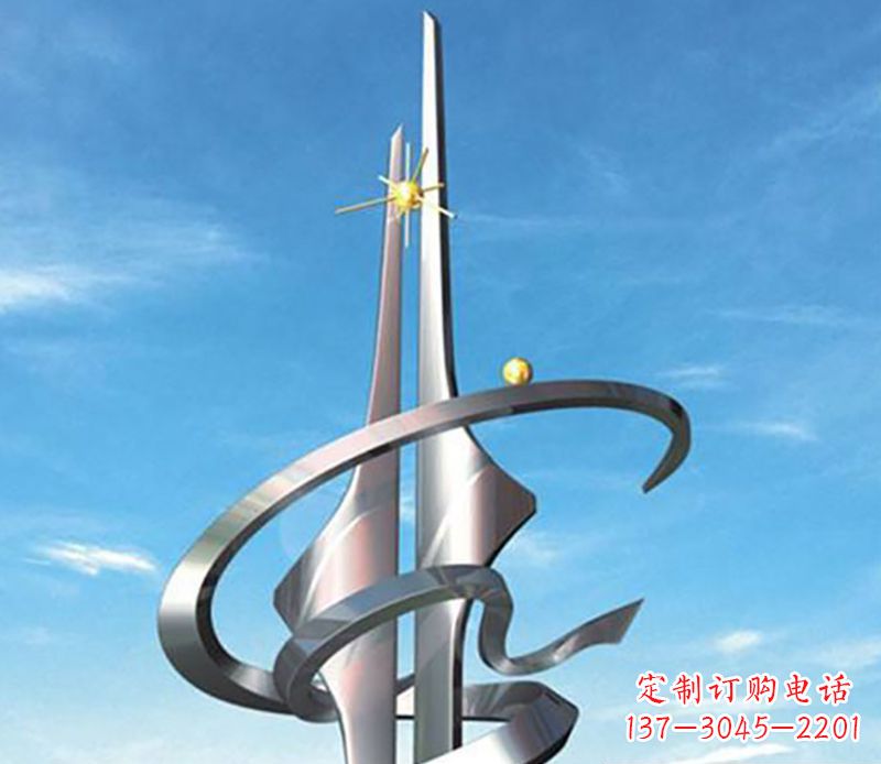 安阳螺旋飘带广场雕塑,精美而出众