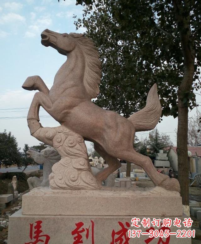 安阳精美细腻的马到成功石雕塑