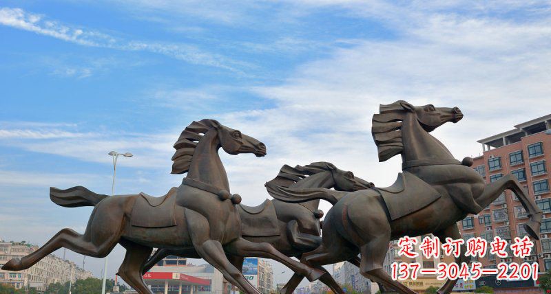 安阳马广场动物铜雕塑,精致细腻魅力无穷