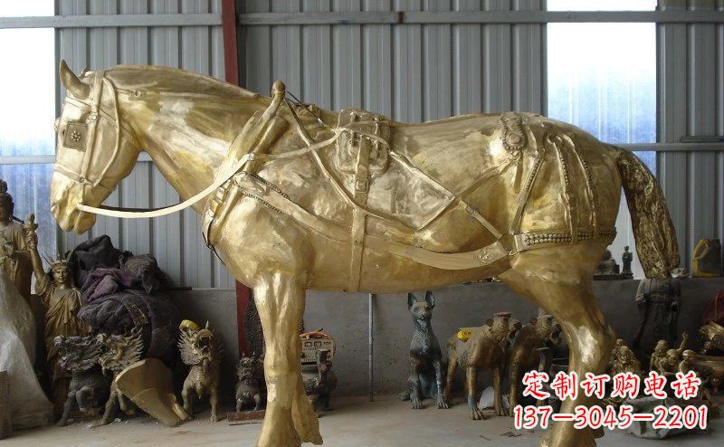 安阳中领雕塑:马拉车铜雕动物精华雕塑