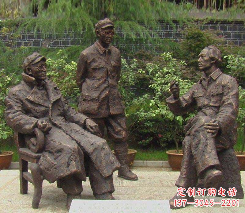 安阳精美手工雕刻的刘伯承—毛泽东雕像
