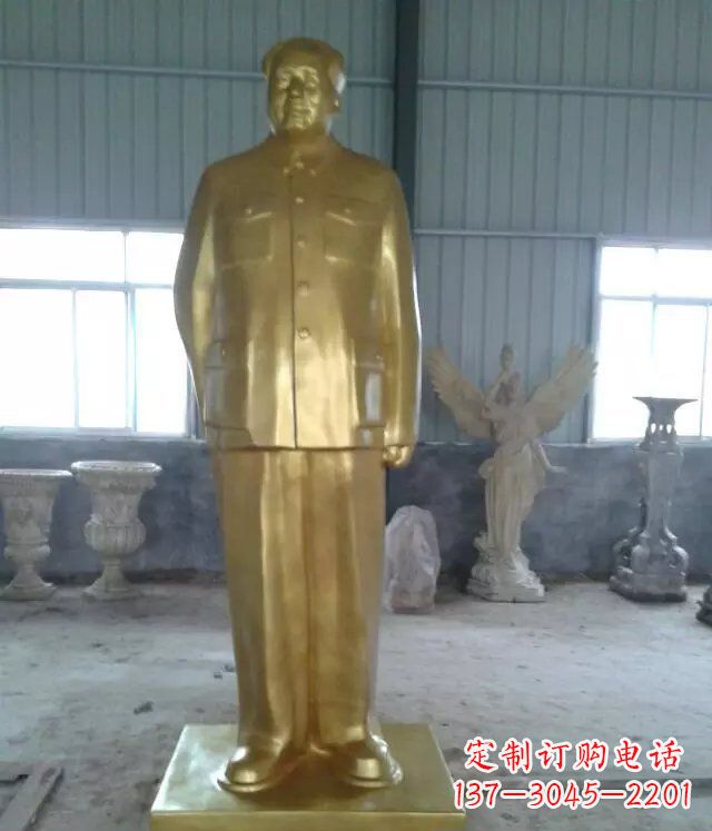 安阳优雅的毛主席玻璃钢仿铜人物雕塑