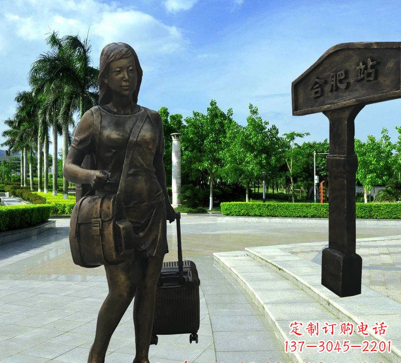 安阳美貌铸就的美女铜雕
