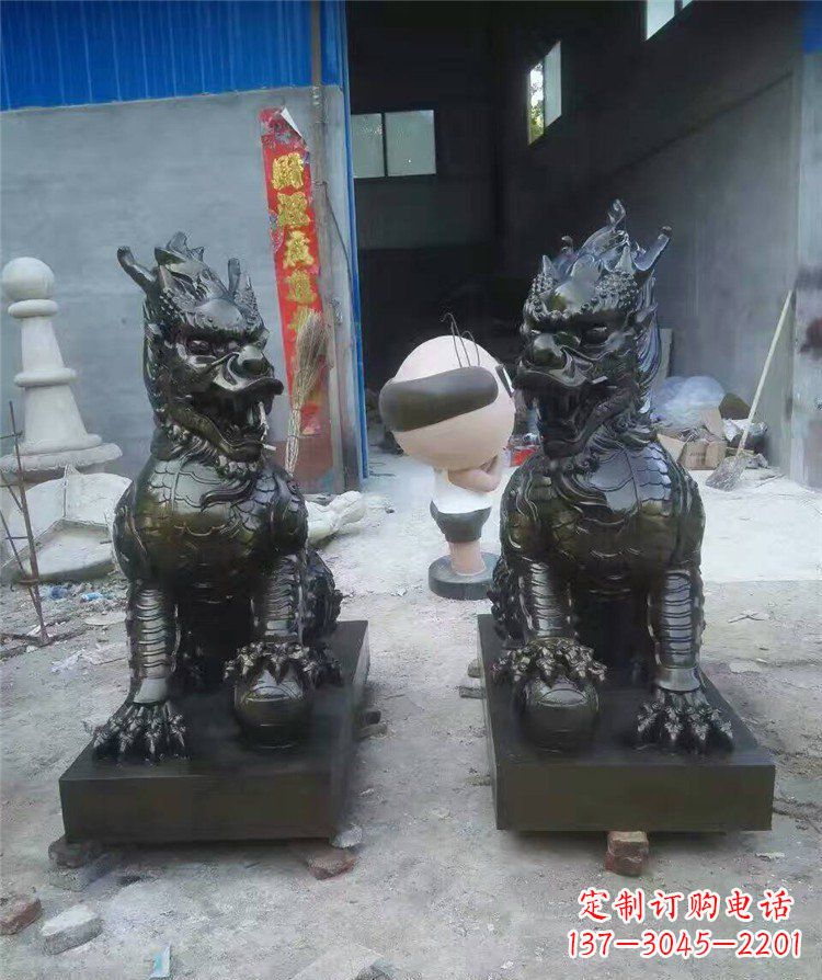 安阳中领雕塑——神兽铜雕麒麟护持您的门口