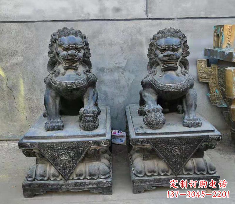 安阳狮子雕塑,象征霸气的家门口装饰