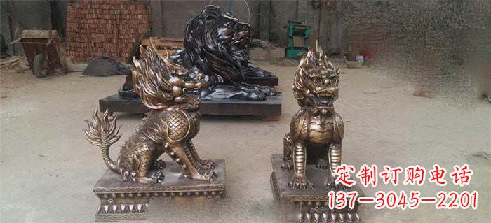 安阳独特精美的麒麟铜雕塑