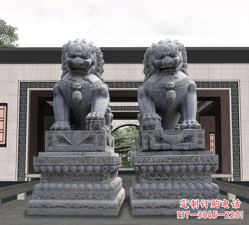 安阳青石传统狮子石雕,引领传统艺术气息