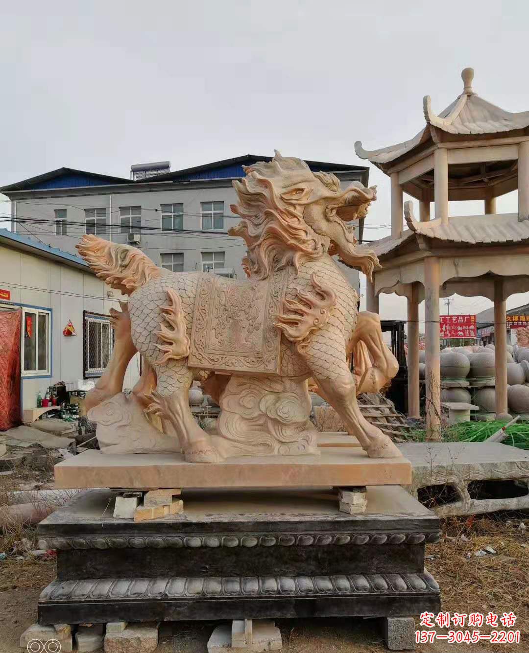 安阳麒麟石雕，中领雕塑独特定制