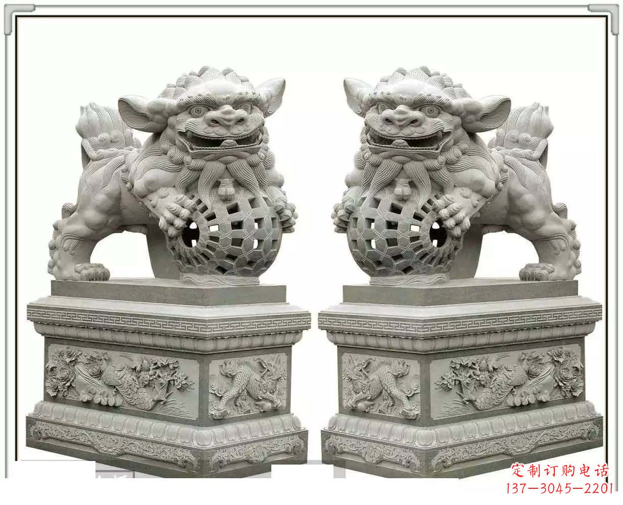 安阳精美网球狮石雕,匠心雕刻绝美网球图案