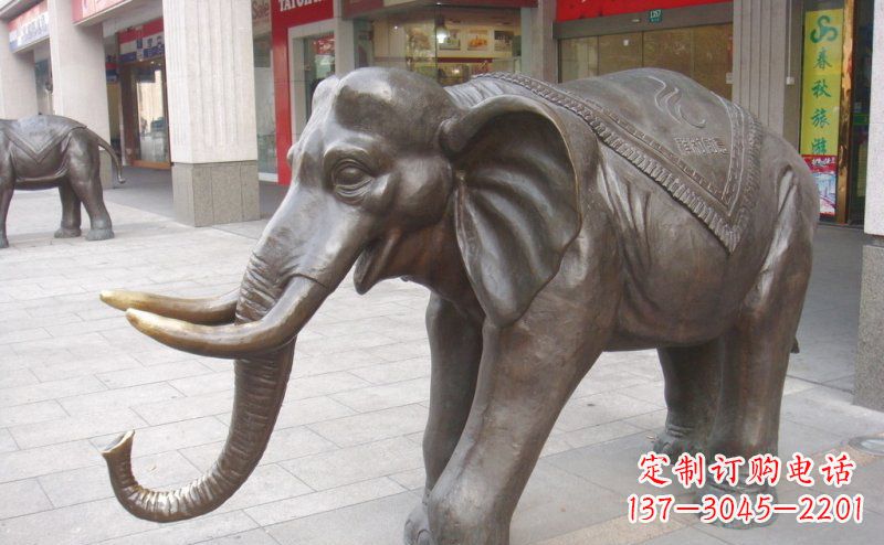 安阳祥和如意的铜制大象雕塑